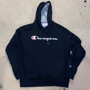 Black Champion logo hoodie